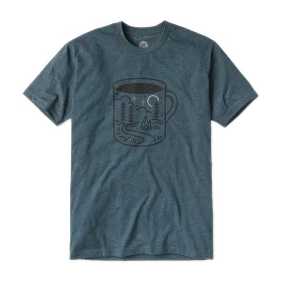 WOHVEN Blue Graphic T-Shirt Cotton Blend Short Sleeve March 2019 Men's XXL - Picture 1 of 5